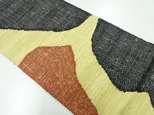 リサイクル　手織り紬抽象模様織出し名古屋帯